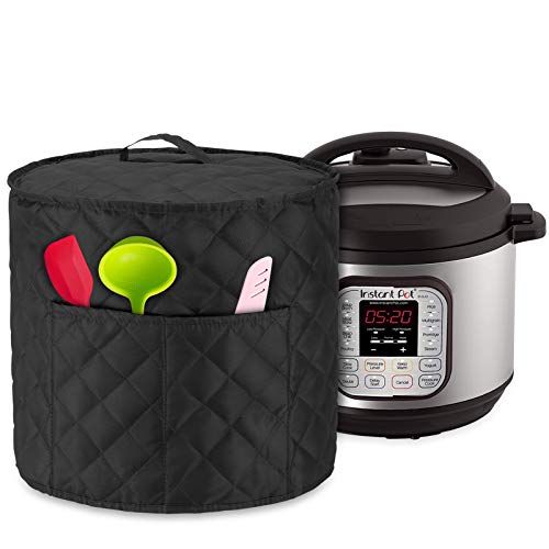 Luxja Dust Cover for 6 Quart Instant Pot - Quilted Fabric with Pockets for Accessories