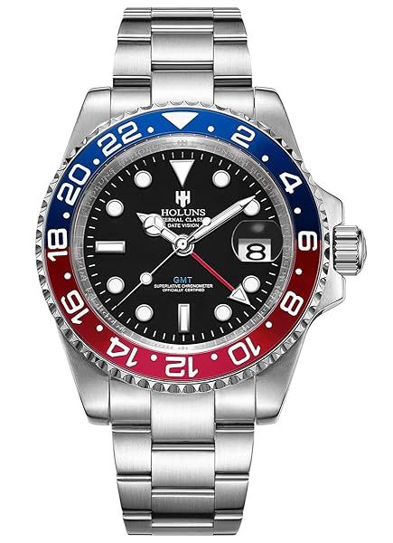 Luxury Men's GMT Automatic Watch Sapphire Waterproof Stainless Steel Luminous Business Watch