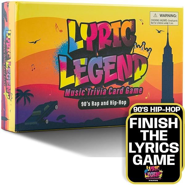 Lyric Legend 90s Hip-Hop and Rap Music Trivia Game for Fun Group Nights and Parties Perfect for Singing Along and Quizzing Friends