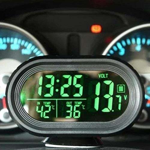 MACHSWON 3-in-1 Car Digital LED Clock, Thermometer & Voltmeter - Essential Auto Gadget