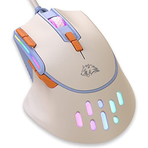 MAGIC-REFINER M2 Wired Gaming Mouse with 6 Types RGB Backlit High Precision Adjustable 12800DPI,PC Gaming Macro Programming Mouse Conform Right Hand
