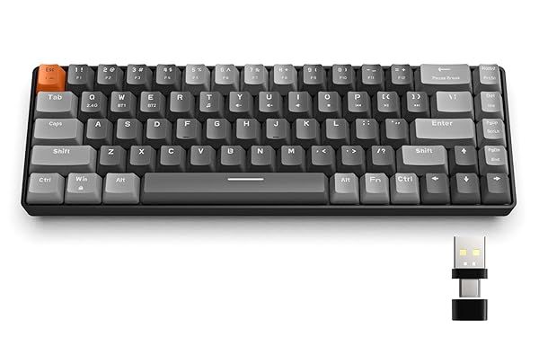 MAGIC-REFINER RK68: 60% Wireless Mechanical Keyboard with Bluetooth 5.0, Hot Swappable Keys & Linear Red Switch for Gaming