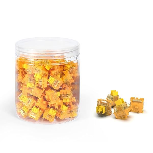 MAGIC-REFINER x Banana Yellow Switches for Mechanical Keyboard DIY, 38gf Linear Keyswitch 3 Pins, Pre Lubed with POM Stem Compatible for MX