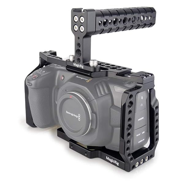 MagicRig BMPCC 4K/6K Cage with Top Handle: Perfect Mount for Microphone, Monitor & LED Light