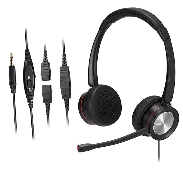 MAIRDI Noise-Canceling Phone Headset for PC & Cell Phones - Ideal for Skype, Teams, & Video Conferencing