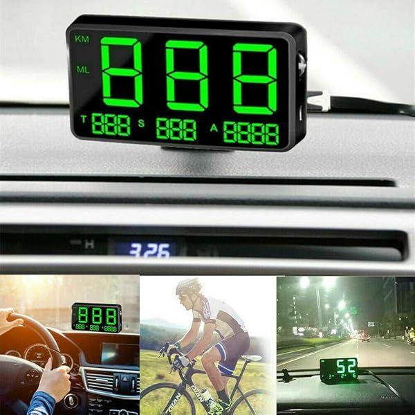 MASO Universal Digital GPS Speedometer for Cars, Motorbikes & Bicycles - OBD-II Overspeed Alarm System (MPH/KM/h)