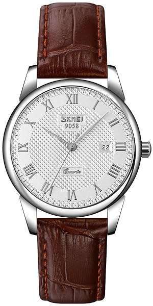 MASTOP Men's Quartz Watch: Stylish Roman Numeral Analog, 30M Waterproof, Leather Strap - Perfect for Business & Casual Wear