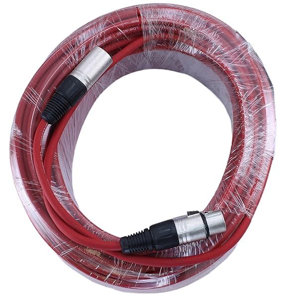 MCSproaudio 100 Foot Red Male to Female XLR Microphone Cable for Professional Sound Quality