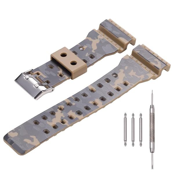 MCXGL 16mm Resin Strap for G-Shock GA110 GA100 GA120 GD100 G8900 - Durable Men's Rubber Watch Band Replacement