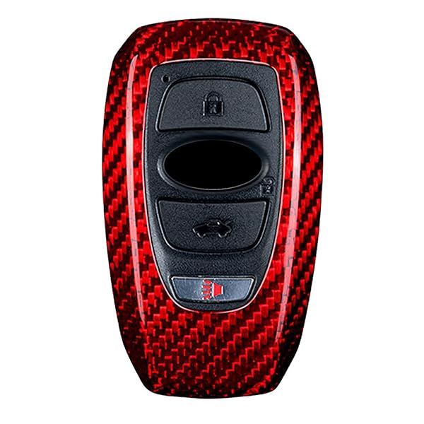 Carbon Fiber Case for Subaru Key Fob Genuine Cover for Outback Forester XV Legacy Levorg Smart Keyless Remote Red