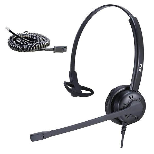 MKJ Cisco Telephone Headset: Noise-Canceling Corded RJ9 for CP-7861, 7942G, 7945G & More - Perfect for Call Centers