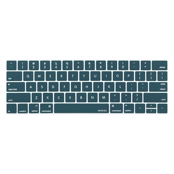 MOSISO Deep Teal Silicone Keyboard Cover for MacBook Pro 13 and 15 inch Models A2159 A1989 A1990 A1706 A1707