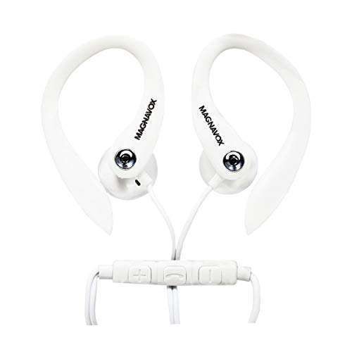 Buy Magnavox MHP4854-WH Earhook Earbuds with Microphone - Comfort & Durability in Black & White