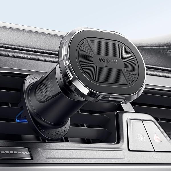 Magnetic Car Mount Air Vent Cell Phone Holder, Universal Vehicle Dash Dashboard Ac Airvent Cellphone Magic Stand with Clip Hook, for iPhone 16 15