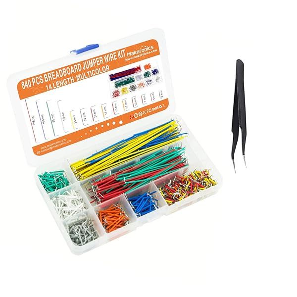 Makeronics 840-Piece Jumper Wire Kit for Arduino, Raspberry Pi & Jetson Nano - Perfect for Breadboard Prototyping & Electronics Projects