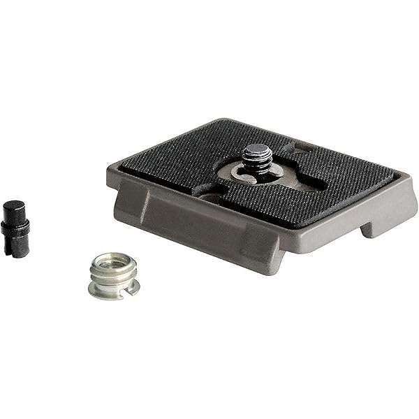 "Manfrotto 200PL RC2 Quick Release Plate: 1/4"-20 Screw & 3/8" Bushing Adapter for Easy Camera Mounting"