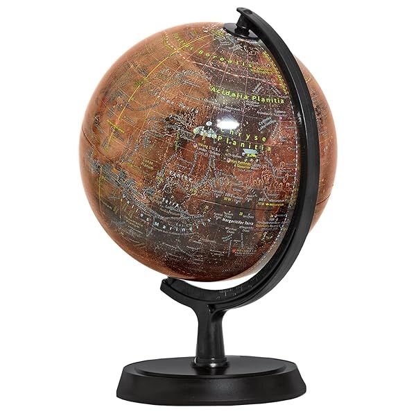 Mapsoft Explorer Mars Globe 24cm Red Planet Mars Map Atlas and Poster for Educational and Decorative Use