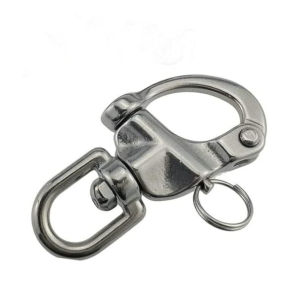 "5" Marine Durable Stainless Steel Swivel Snap Shackles - Quick Release Bail for Sailing Rigging"