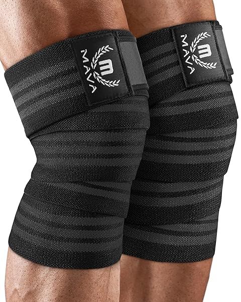 "Buy Mava Sports Knee Wraps for Men & Women | Perfect for Cross Training, Weightlifting & Squats | 72" Compression Support"