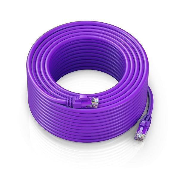 Maximm Cat 6 Ethernet Cable 250 ft - High-Speed LAN Cable, Internet Cable, Patch Cable, and Network Cable - UTP, 10Gbps, 550MHz Ethernet Cord - Purple