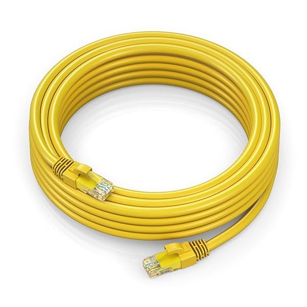 Maximm Cat 6 Ethernet Cable 50ft - High-Speed 10Gbps LAN & Internet Patch Cable - UTP, 550MHz, Yellow