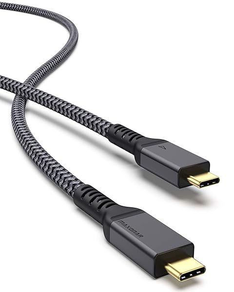 Maxonar Thunderbolt 4 Cable: 40Gbps Data Sync, 100W Charging & 8K/5K@60Hz for USB4 & USB-C Devices