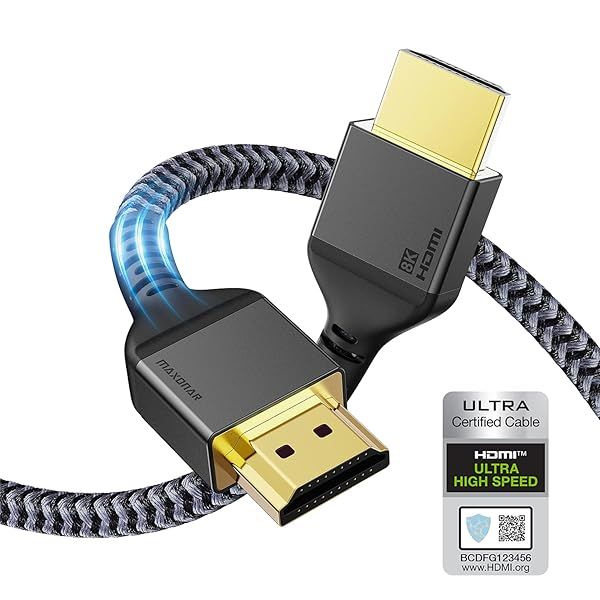 Maxonar PS5 HDMI Cable 6FT Ultra High Speed 10K 8K60 4K120Hz 144Hz 48Gbps for PlayStation 5 Xbox Series X Apple TV Roku Sony TV