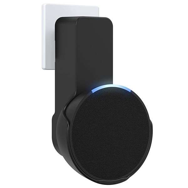 Maxonar Wall Mount for Echo Pop - No Drill, No Screws, Hidden Cable Storage - Black Speaker Holder