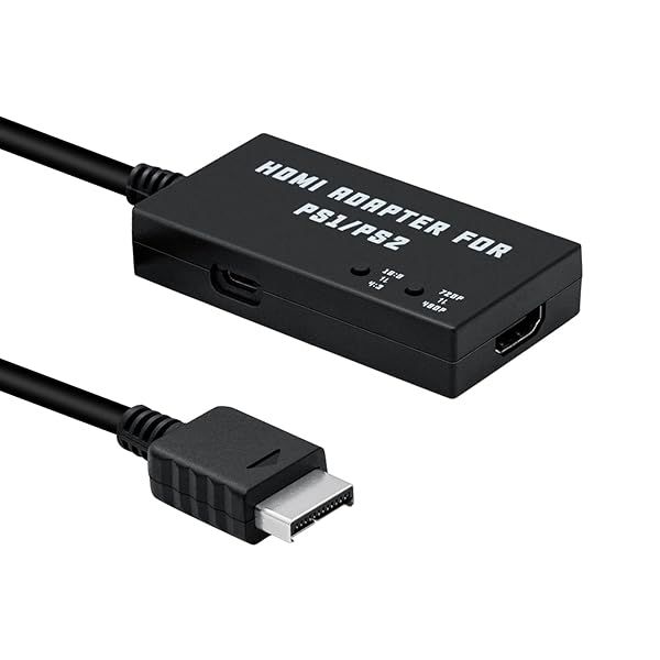 McBazel HDMI Adapter for PS1/PS2 - 4:3/16:9 Aspect Ratio & 480p/720p Support