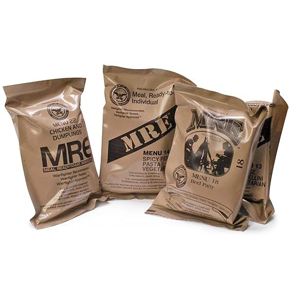 Surplus MRE Meals Ready to Eat (Pack of 4) - Emergency Food Rations for Camping & Survival - Fresh 2015+ Flavors