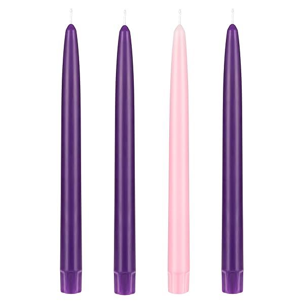 "Buy Mega Candles 4-Pc Unscented Advent Set - 10" Taper Candles for Holidays & Celebrations"