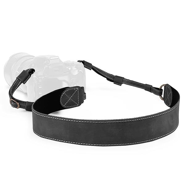 Buy MegaGear SLR/DSLR Sierra Series Genuine Leather Camera Strap - Black for Comfort & Style