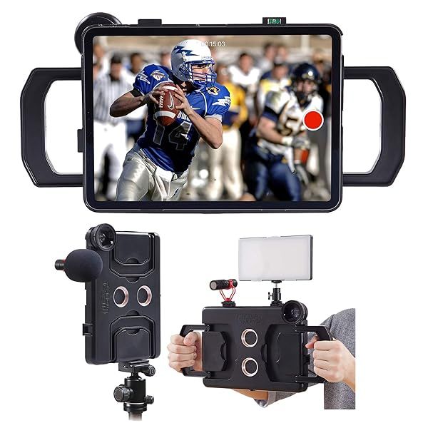 "MegaMount Multimedia Rig Case for iPad Air 10.5" - Stabilizer for Video, Lenses, Lights & Microphones | Perfect for Live Conferencing"