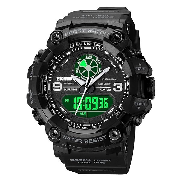 Fanmis Men's Military Waterproof Quartz Sport Watch with Analog Display and LED Multifunctional Features