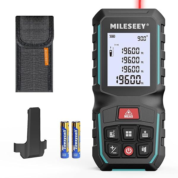 MiLESEEY G2 Laser Measurement Tool 330FT (Ft in M Ft+in) with Angle Sensor, Laser Measuring Tool with Pocket Clip, Distance Area Volume Measure and