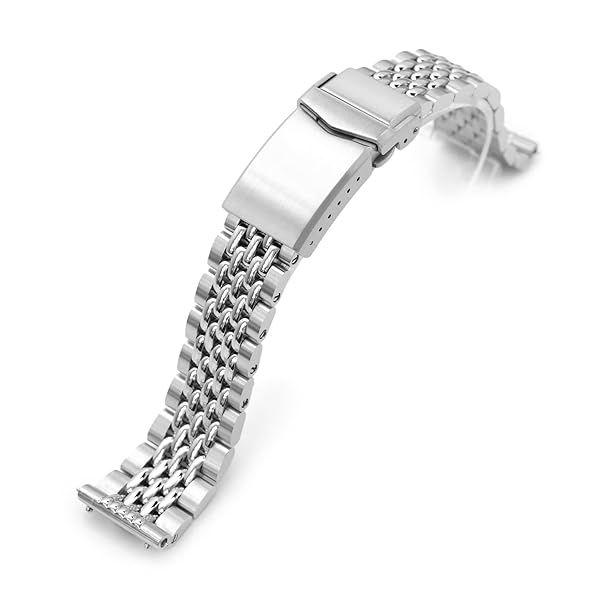 MiLTAT 20mm Goma BOR 316L Stainless Steel Metal Watch Band Straight End