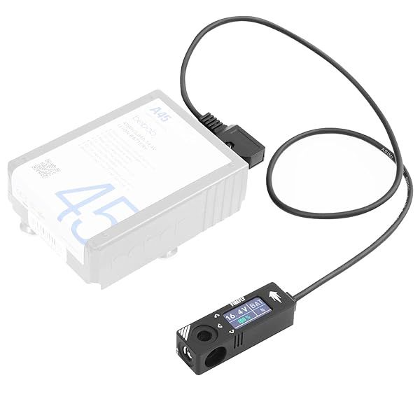 "Micro Voltmeter D-Tap/P-Tap Splitter for ARRI, RED, Sony & More - Durable Aluminum Alloy with 1/4"-20 Screw Threads"