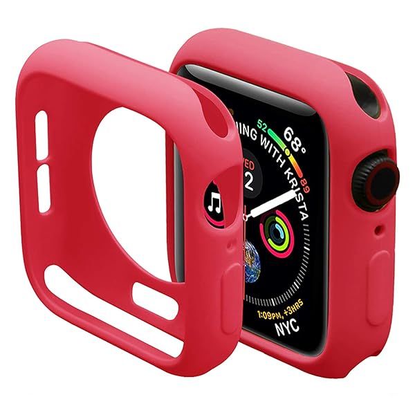Miimall Slim TPU Bumper Case for Apple Watch 38mm Anti-Scratch Protective Cover Compatible with Series 3 and Series 2 Red