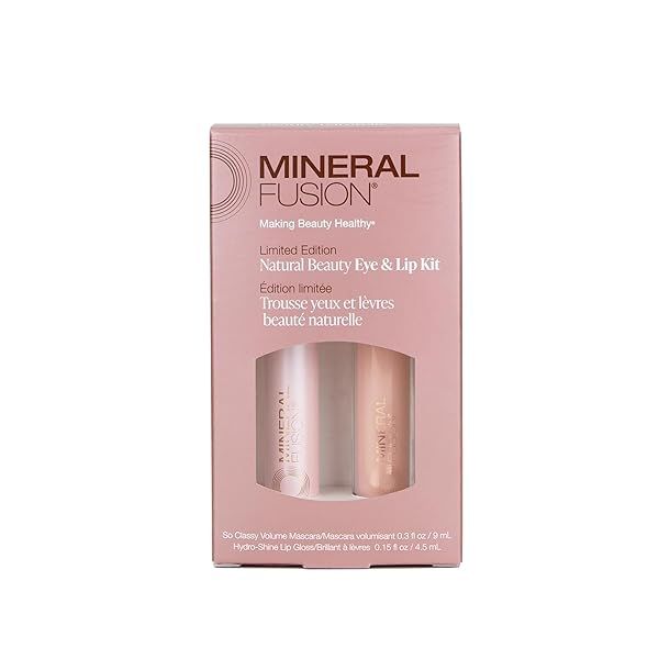 Mineral Fusion Lip Gloss & Mascara Kit: Natural Beauty Duo for Stunning Eyes & Lips - Perfect Gift Set for Women