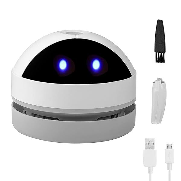 Mini Desktop Vacuum Cleaner: Cute USB Device for Crumbs, Pet Hair & Dust on Desks, Keyboards & More
