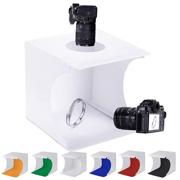 Portable Mini Photo Studio Tent for Jewelry - SENLIXIN Light Box Kit with LED & 6 Backgrounds (20x20x20cm)