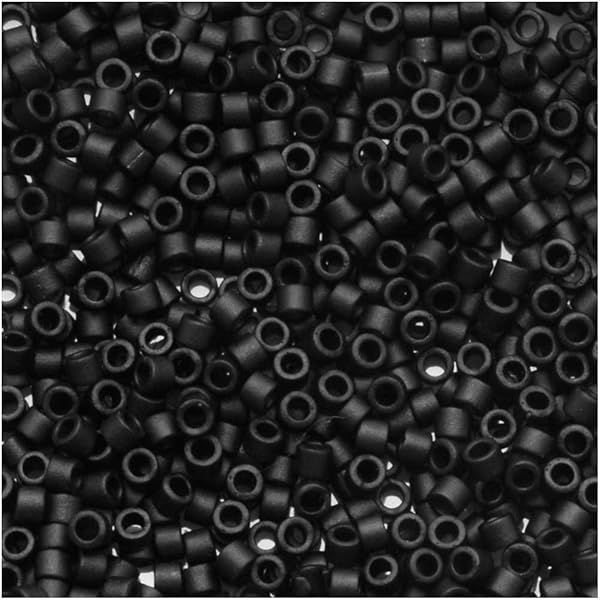 Buy Miyuki Delica 11/0 DB310 Opaque Black Matte Seed Beads - 9g Pack for Crafting & Jewelry Making