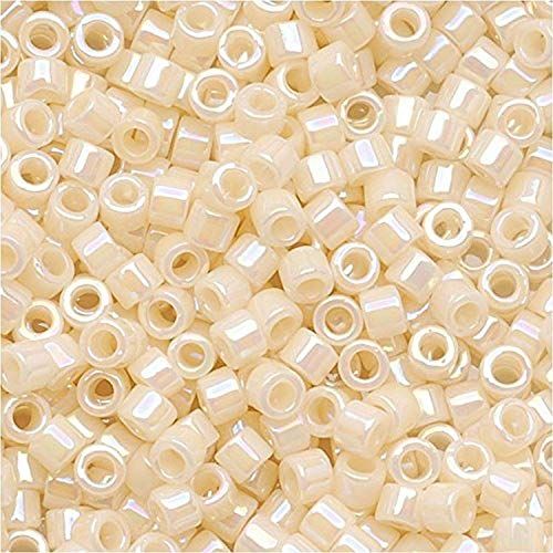 Buy Miyuki Delica Seed Beads 11/0 Opaque Cream AB DB157 - 6.8 Grams for Crafting & Jewelry Making