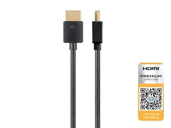 Monoprice 4K Certified Slim HDMI Cable - 2ft, 18Gbps, 60Hz, HDR - Premium Quality for Ultimate 4K Experience