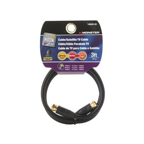 Monster Cable 3' Video Coaxial Cable - Digital 75 Ohm for Superior Signal Quality