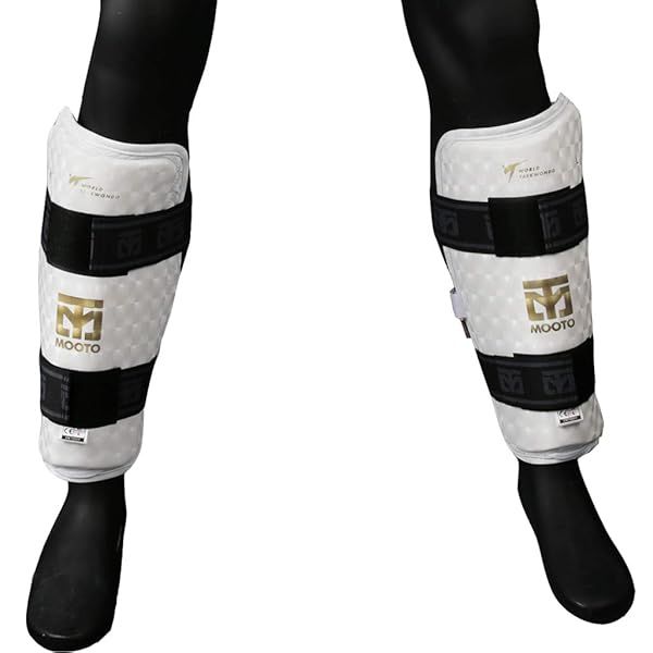 Mooto Korea Taekwondo Extera S2 Shin Guards - WT Logo MMA Kickboxing Karate Training (Small 24cm)