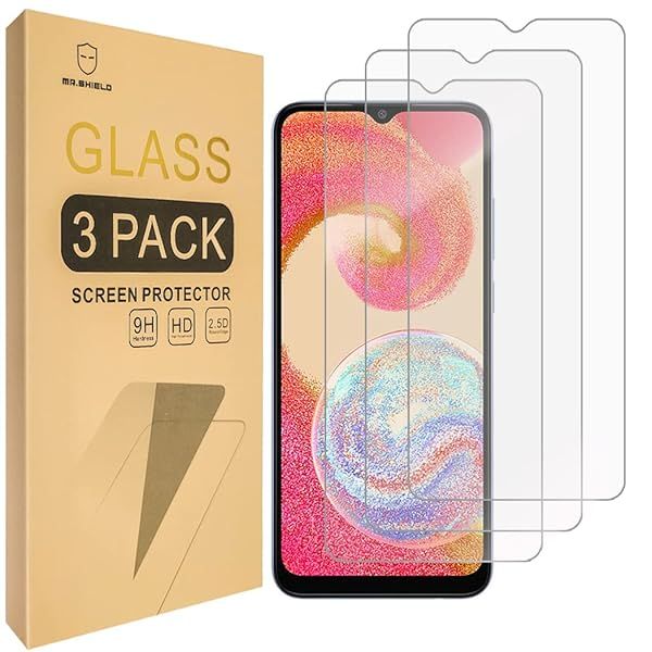 Mr.Shield [3-Pack] Designed For Samsung Galaxy A04e [Upgrade Maximum Cover Screen Version] [Tempered Glass] [Japan Glass with 9H Hardness] Screen