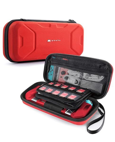 Ultimate Mumba Carrying Case for Nintendo Switch OLED & Lite - Portable Travel Handbag Pouch (Red) - Large Capacity & Protection