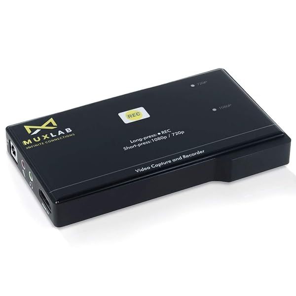 MuxLab HDMI to USB Video Capture Recorder - 1080P 60FPS, No Driver Needed, Perfect for PC & Game Consoles