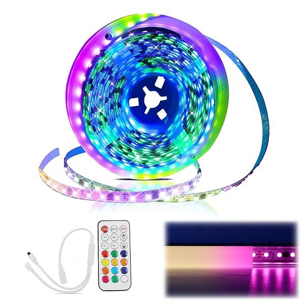 Shop Muzata 16.4FT RGB LED Strip Light with 96 LEDs/M - High Density Neon Lighting Effect & LED Channel U108 U103 LC31